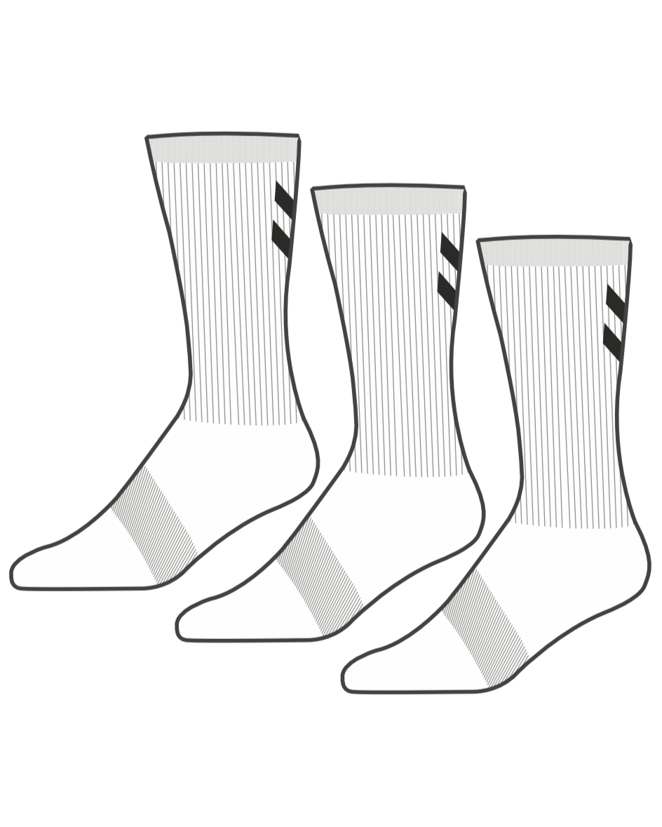 3-Pares Calcetines Chevron Blanco FCH